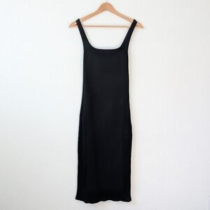 Aritzia Wilfred Free Black Ribbed Knit Tank Midi Dress Size Small